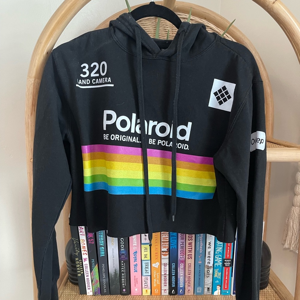 Polaroid cropped hoodie, Size M, gently worn